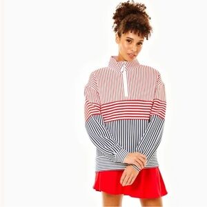 Addison Bay Varsity Quarter Zip, Americana stripe. NWOT size large
